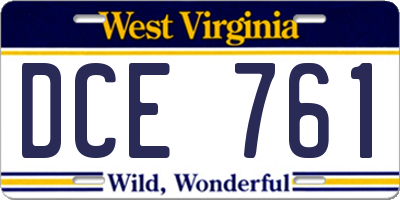 WV license plate DCE761
