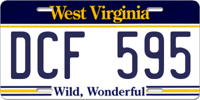 WV license plate DCF595