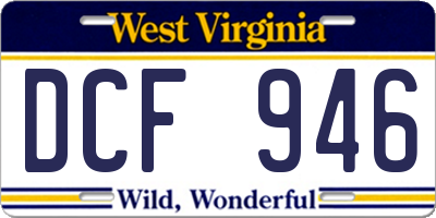 WV license plate DCF946