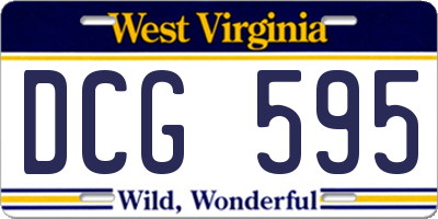 WV license plate DCG595
