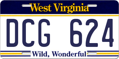 WV license plate DCG624