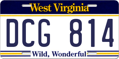 WV license plate DCG814