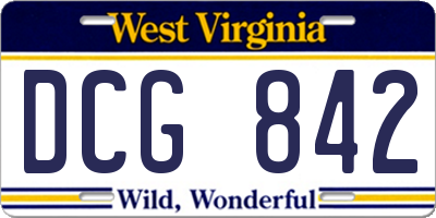 WV license plate DCG842
