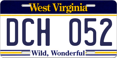 WV license plate DCH052