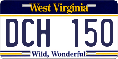 WV license plate DCH150