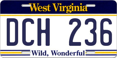 WV license plate DCH236