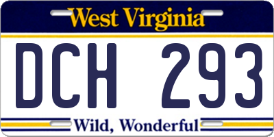 WV license plate DCH293