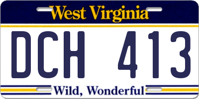 WV license plate DCH413