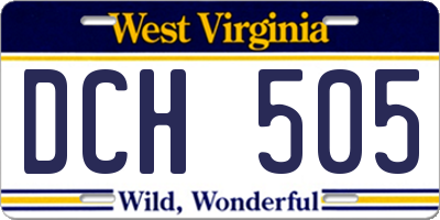 WV license plate DCH505