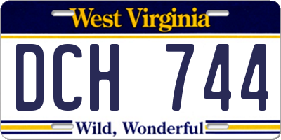 WV license plate DCH744