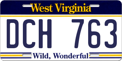 WV license plate DCH763