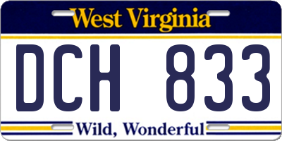 WV license plate DCH833