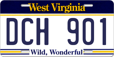 WV license plate DCH901