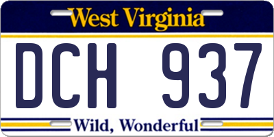 WV license plate DCH937