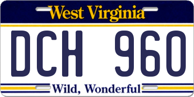 WV license plate DCH960