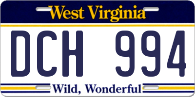 WV license plate DCH994