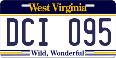 WV license plate DCI095