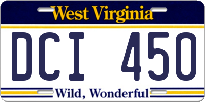 WV license plate DCI450