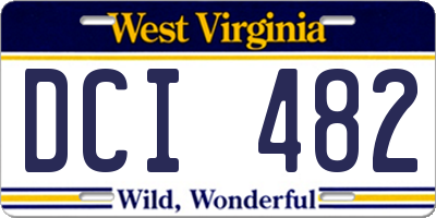 WV license plate DCI482
