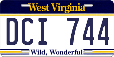 WV license plate DCI744