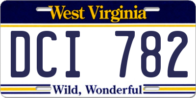 WV license plate DCI782