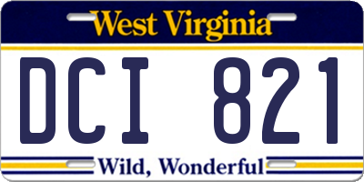 WV license plate DCI821