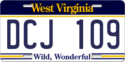 WV license plate DCJ109