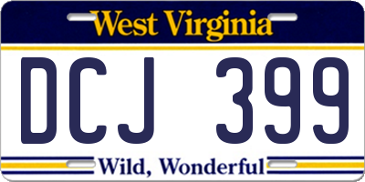 WV license plate DCJ399