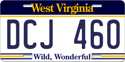 WV license plate DCJ460
