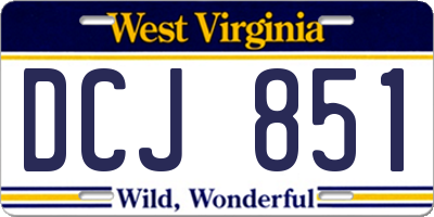 WV license plate DCJ851