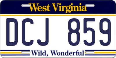 WV license plate DCJ859