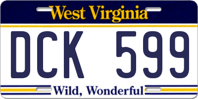 WV license plate DCK599