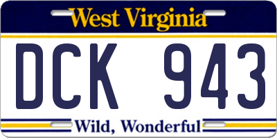 WV license plate DCK943