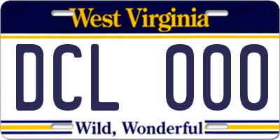 WV license plate DCL000