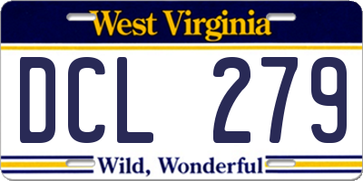 WV license plate DCL279
