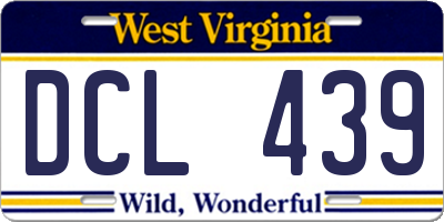 WV license plate DCL439