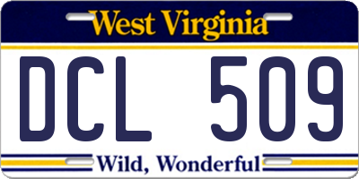 WV license plate DCL509