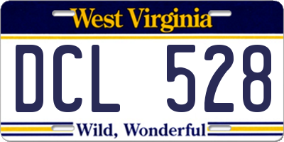 WV license plate DCL528