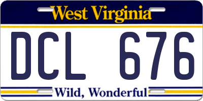WV license plate DCL676