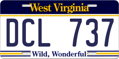 WV license plate DCL737