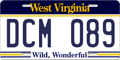WV license plate DCM089