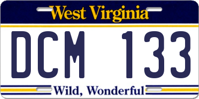 WV license plate DCM133