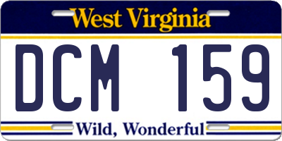 WV license plate DCM159