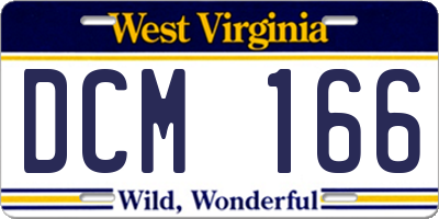 WV license plate DCM166
