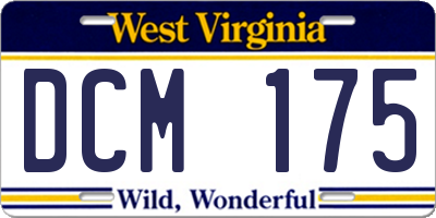 WV license plate DCM175