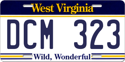 WV license plate DCM323