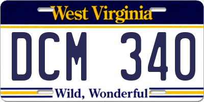 WV license plate DCM340
