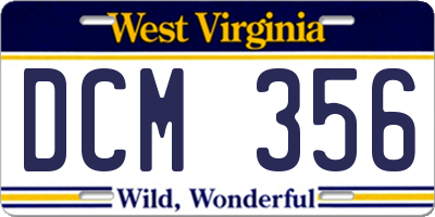WV license plate DCM356