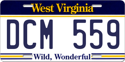 WV license plate DCM559