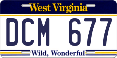 WV license plate DCM677